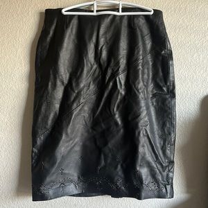 M Black Leather Skirt